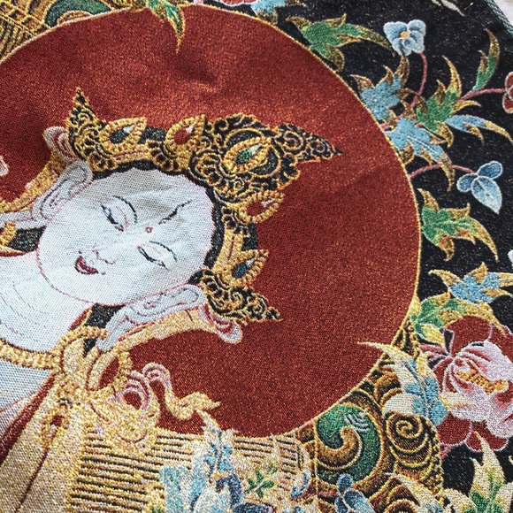 24” Tibetan silk embroidered White Tara Mural - Picture 8 of 8